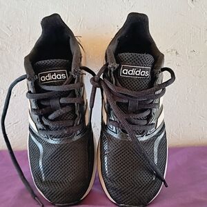 Adidas Black and White Sneakers with Breathable Mesh and Supportive Sole